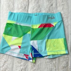 Fila Multicolor Geometric Pattern Shorts